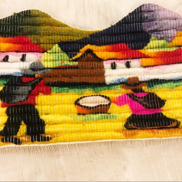 Boho Vintage Mexican Woven Wall Hanging - Picture 2 of 4